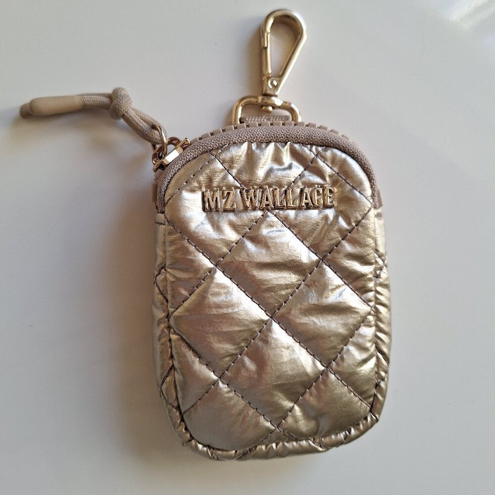 MZ Wallace Metallic Metro Link Pouch - Gold Quilted